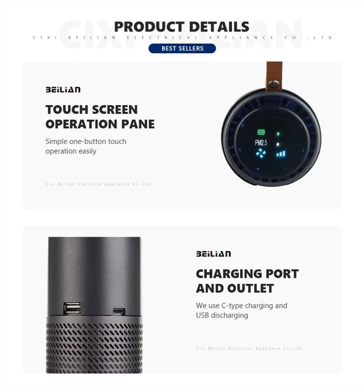 2021 Car Air Purifier CKJ-01A With USB Charge